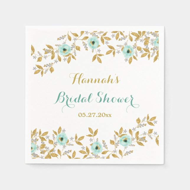 Serviette En Papier Serviettes de douche de mariage Couronne de menthe (Devant)