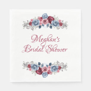 Serviette En Papier Serviettes de douche de mariage Dusty Blue et Bour