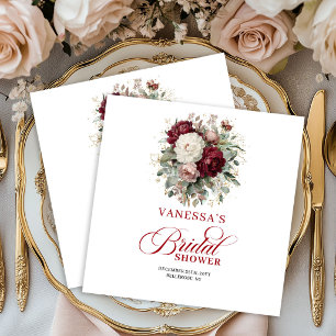 Serviette En Papier Serviettes de douche de mariage florales charmante
