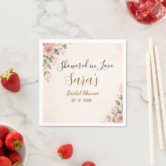 Serviette En Papier Serviettes de douche de mariage florales rose past