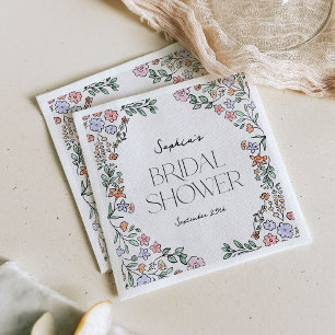 Serviette En Papier Serviettes de douche de mariée botaniques colorées
