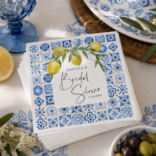 Serviette En Papier Serviettes de douche de mariée en carreaux bleus m