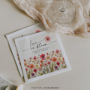 Serviette En Papier Serviettes de douche de mariée Love In Bloom