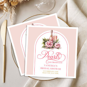 Serviette En Papier Serviettes de douche Élégantes Rose Pâle et Perles