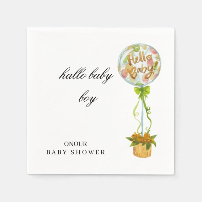 Serviette En Papier Serviettes de douche pour bébé garçon – Élégantes  (Devant)