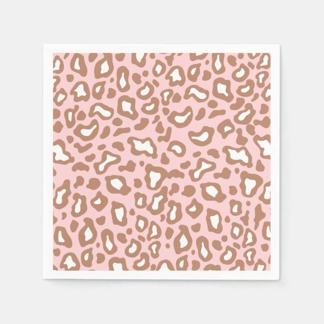 Serviette En Papier Serviettes de fête à motif léopard rose rétro (Devant)
