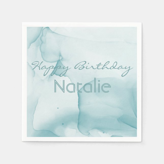 Serviette En Papier Serviettes de fête aquarelle bleue (Devant)