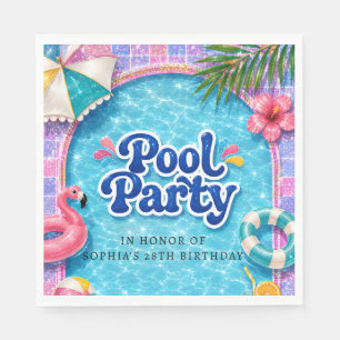 Serviette En Papier Serviettes de fête au bord de la piscine Flamant T