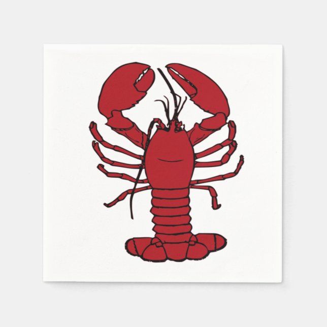 Serviette En Papier Serviettes de fête au homard rouge mignon (Devant)