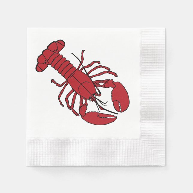 Serviette En Papier Serviettes de fête au homard rouge mignon (Devant)