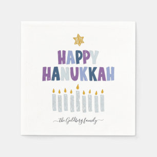 Serviette En Papier Serviettes de fête avec monogramme pour Hanoukka