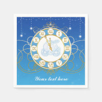 Serviettes de fête bleu presque minuit Cendrillon