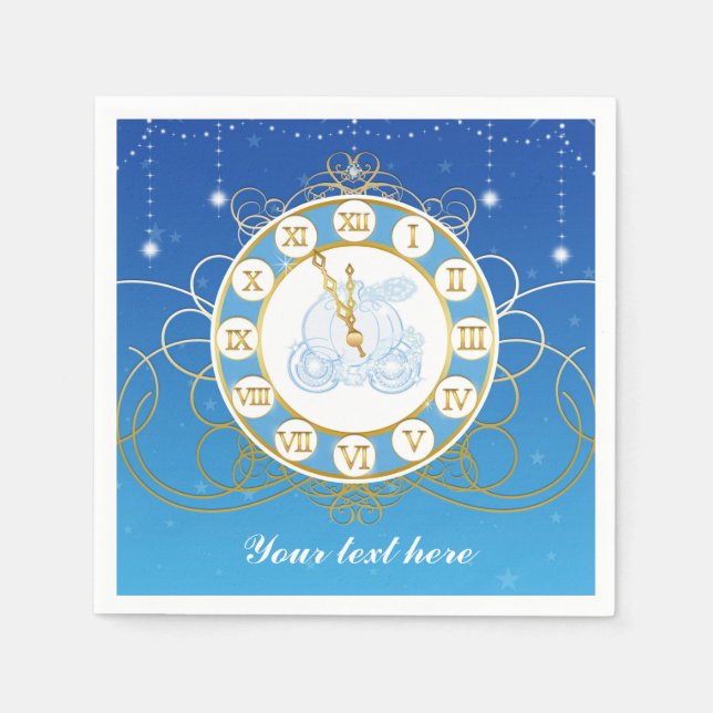 Serviette En Papier Serviettes de fête bleu presque minuit Cendrillon (Devant)