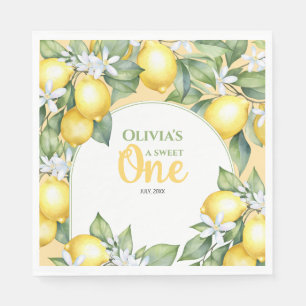 Serviette En Papier Serviettes de fête citron agrumes 1er anniversaire
