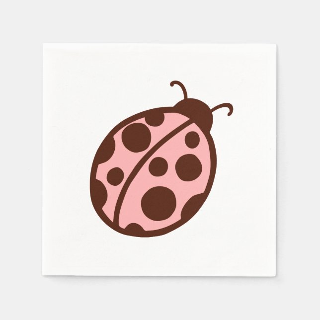 Serviette En Papier Serviettes de fête coccinelle rose (Devant)