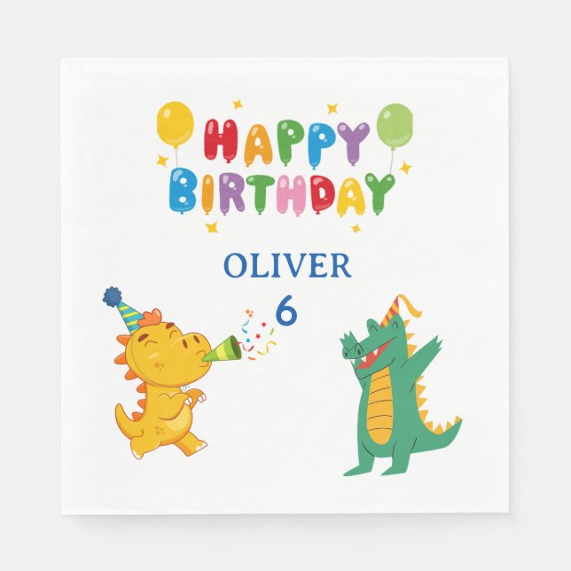 Serviette En Papier Serviettes de fête Crocodile & Hippopotame - Amusa (Devant)