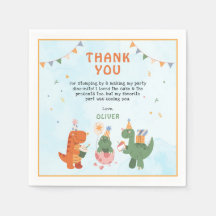 Serviettes de fête d'anniversaire 4 ans T-Rex dino