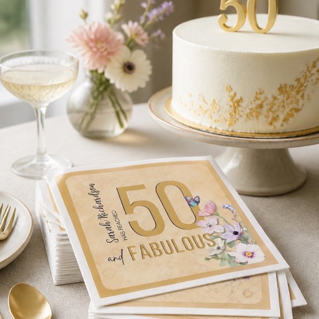 Serviette En Papier Serviettes de fête d'anniversaire 50 ans et fabule (Créateur téléchargé)