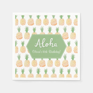 Serviette En Papier Serviettes de fête d'anniversaire Aloha Luau Anana