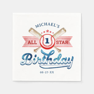 Serviette En Papier Serviettes de fête d'anniversaire de baseball tout