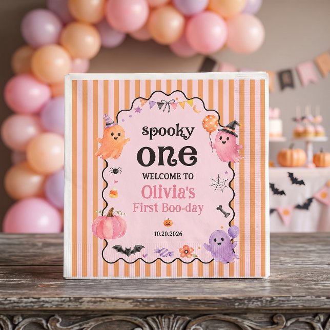 Serviette En Papier Serviettes de fête d'anniversaire de fantôme migno (Créateur téléchargé)