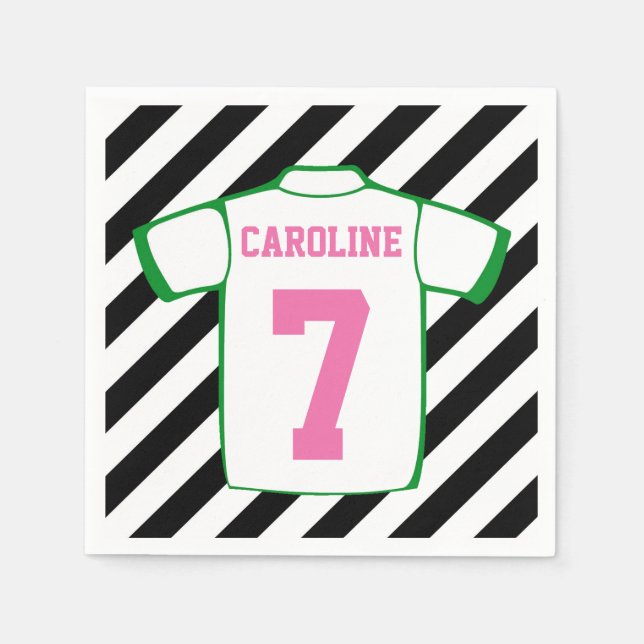 Serviette En Papier Serviettes de fête d'anniversaire de football fémi (Devant)