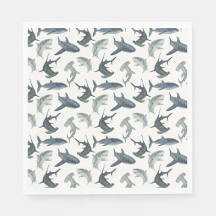 Serviette En Papier Serviettes de fête d'anniversaire de requin   Beac