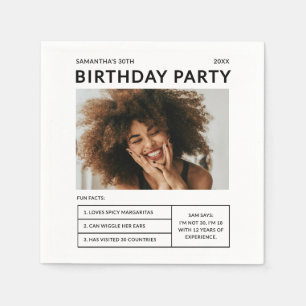 Serviette En Papier Serviettes de fête d'anniversaire de tout âge mode