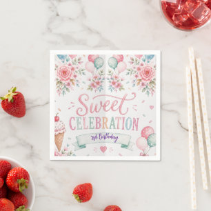 Serviette En Papier Serviettes de fête d'anniversaire Floral Candyland