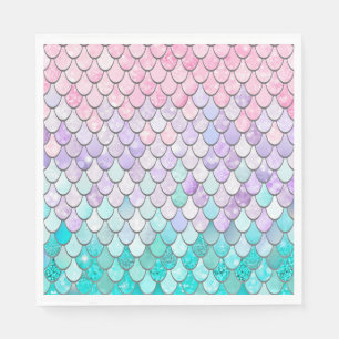 Serviette En Papier Serviettes de fête d'anniversaire Mermaid