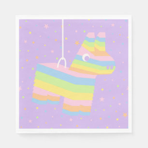Serviette En Papier Serviettes de fête d'anniversaire Pastel Rainbow P