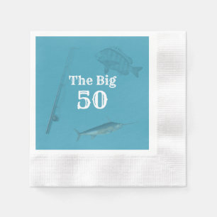 Serviette En Papier Serviettes de fête d'anniversaire pour la pêche en