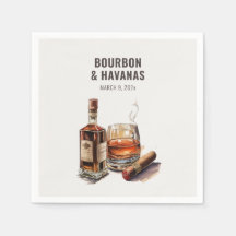 Serviettes de fête de bachelor Cigare Bourbon