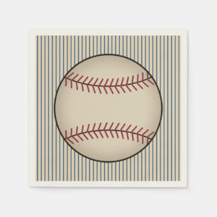 Serviette En Papier Serviettes de fête de baseball vintage d'été