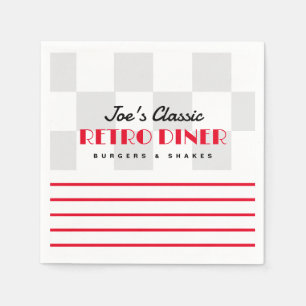 Serviette En Papier Serviettes de fête de cocktail de diner rétro tend