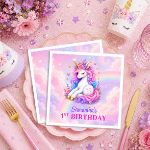 Serviette En Papier Serviettes de fête de fille Licorne Magique Étince