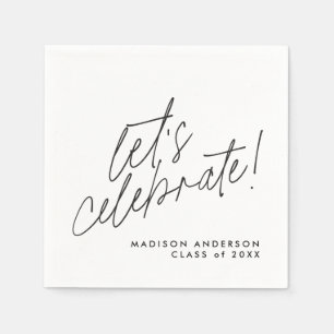 Serviette En Papier Serviettes de fête de fin d'études minimalistes mo