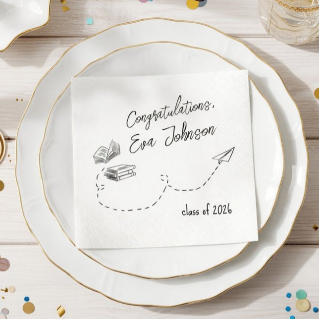 Serviette En Papier Serviettes de fête de fin d'études personnalisées  (Créateur téléchargé)