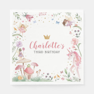 Serviette En Papier Serviettes de fête de jardin de fée enchantée