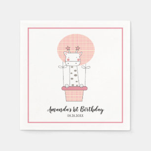 Serviette En Papier Serviettes de fête de la Giraffe premier anniversa