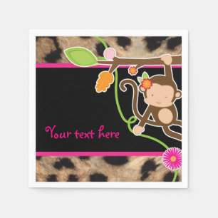 Serviette En Papier Serviettes de fête de la jungle chic pour filles s