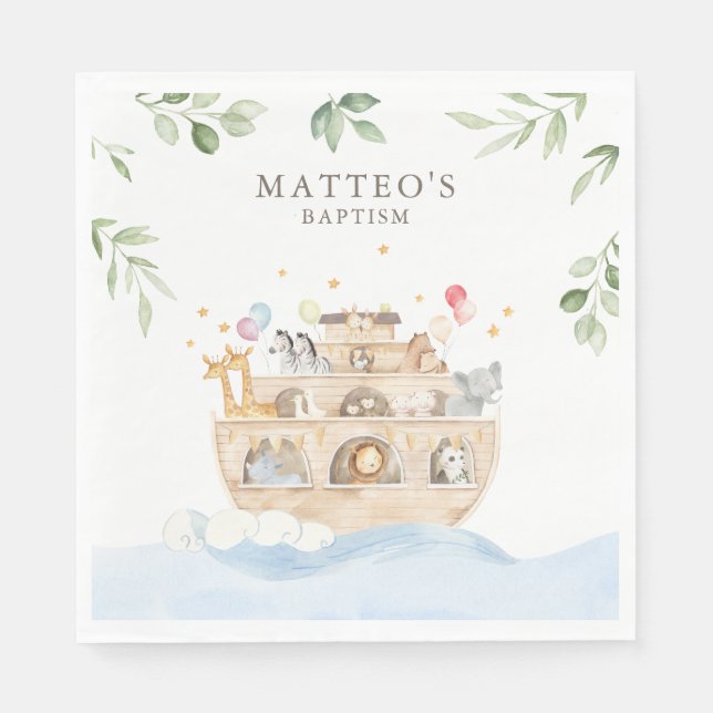 Serviette En Papier Serviettes de fête de l'Arche de Noé (Devant)