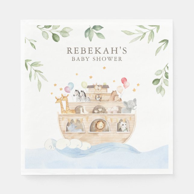 Serviette En Papier Serviettes de fête de l'Arche de Noé (Devant)