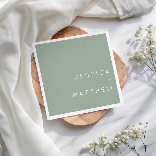 Serviette En Papier Serviettes de fête de mariage simples et modernes  (Créateur téléchargé)
