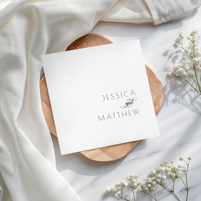 Serviette En Papier Serviettes de fête de mariage simples et modernes  (Créateur téléchargé)