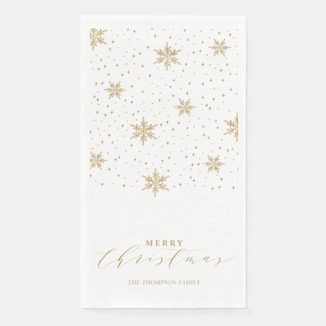 Serviette En Papier Serviettes de fête de Noël modernes en or (Devant)