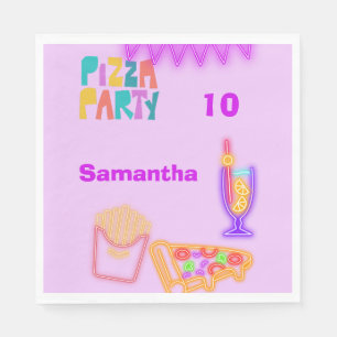 Serviette En Papier Serviettes de fête de pizza des années 80 - Concep