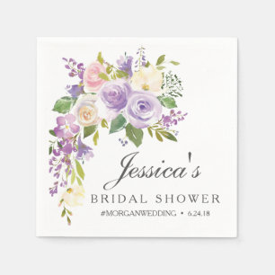 Serviette En Papier Serviettes de Fête des mariées de fleurs foncées