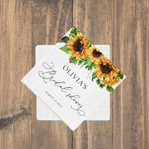 Serviette En Papier Serviettes de Fête des mariées de tournesol