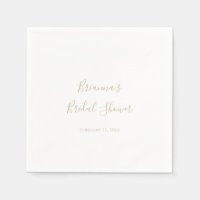 Serviettes de Fête des mariées minimaliste Gold Si